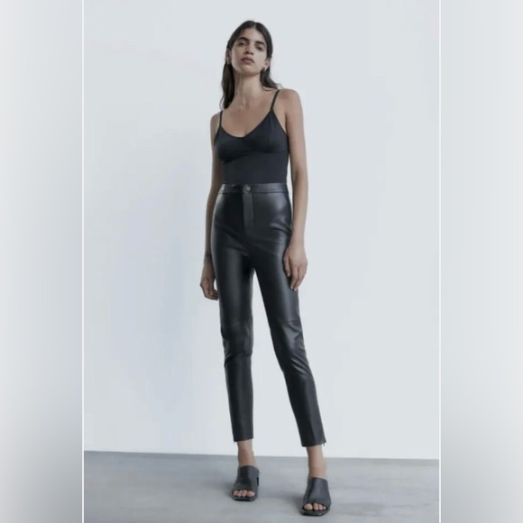 Zara Pants - ZARA Black Faux Leather Pants